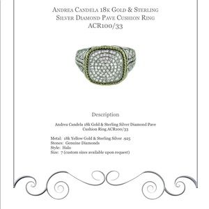 Andrea Candela Lazo Diamond Silver and Gold Ring
